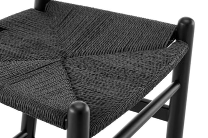 Matt Blatt Hans Wegner Wishbone Stool Replica (Beech Wood Black/Black)