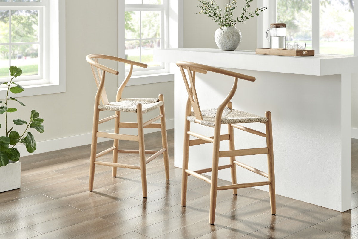 Matt Blatt Hans Wegner Wishbone Stool Replica (Oak Wood/Natural)