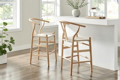 Matt Blatt Hans Wegner Wishbone Stool Replica (Oak Wood/Natural)