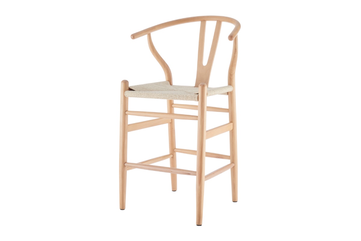 Matt Blatt Hans Wegner Wishbone Stool Replica (Oak Wood/Natural)