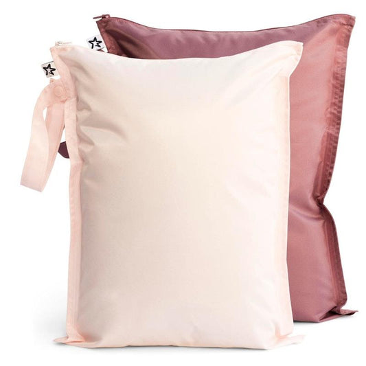 Tiny Twinkle Mess Proof Wet Bag - 2 Pack (Rose & Burgundy)