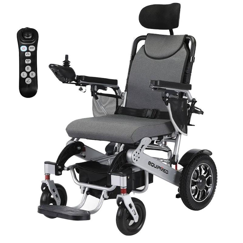 Equipmed Power Electric Wheelchair Long Range Black & Silver - Ultimate Mobility Solution