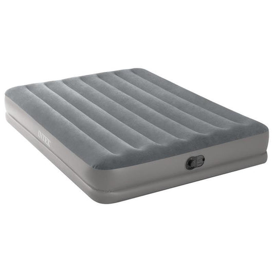 Intex Dura-Beam Prestige Inflatable Airbed with Fastfill USB Pump Gray Queen - Effortless Comfort Anywhere-Auzzi Store