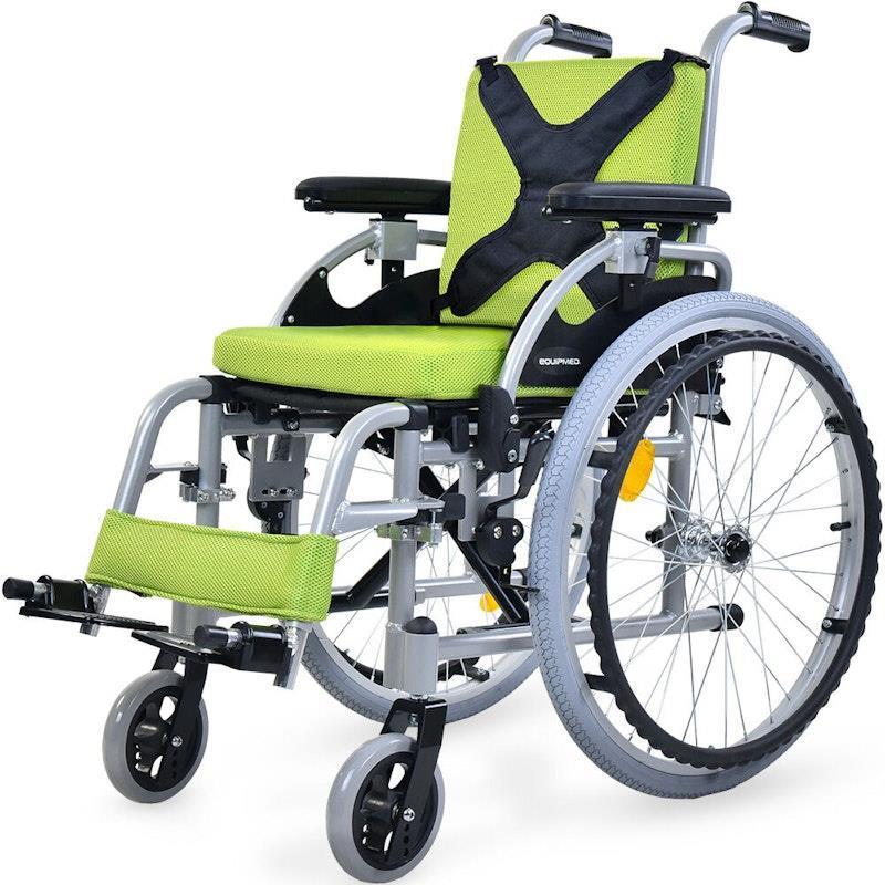 Equipmed Kids Premium Paediatric Wheelchair - Lightweight Aluminium Green-Auzzi Store