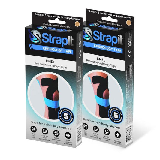 Strapit Knee Precut Kinesiology Tape - TAN - Box of 5 (2 Pack)