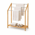 Clevinger Bamboo Towel Holder with 3 Rails & Shelf - 85cm