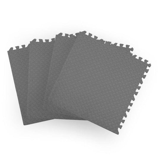 BoPeep EVA Foam Kids Play Mat - 4 Pack Interlocking Waterproof Grey