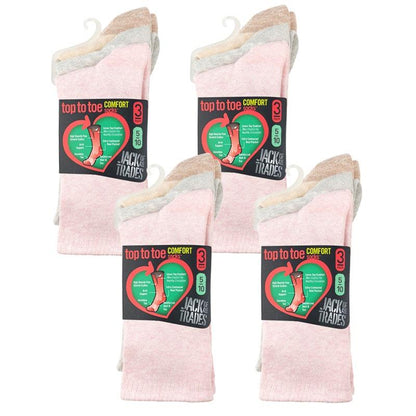 Jack of All Trades 12 Pairs of Women's Top to Toe Comfort Socks - Marle Size 5-10-Auzzi Store