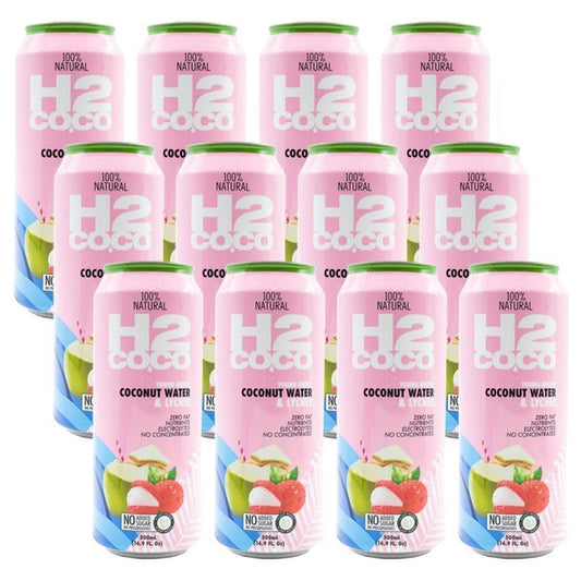 H2Coco 500mL Pure Coconut Water with Lychee - 12 Pack-Auzzi Store