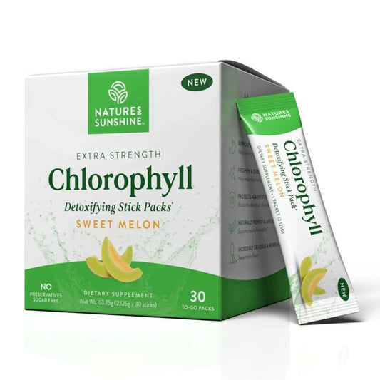 Nature's Sunshine Extra Strength Chlorophyll - 30 Stick Packs, Sweet Melon Flavor