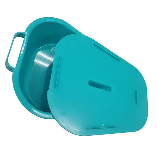 Livingstone Bedpan with Lid - Slipper Type Green Autoclavable Plastic
