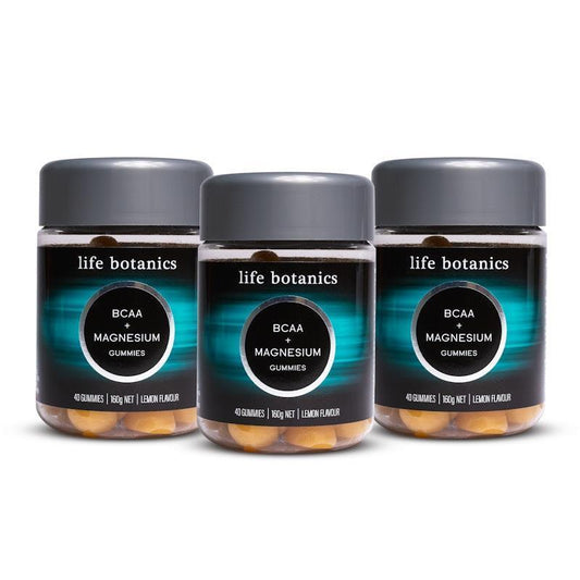 Life Botanics BCAA + Magnesium Gummies 3x40 Pack | Muscle Recovery Support
