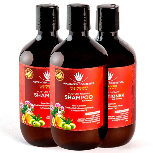 Advanced Cosmetica Six Star Series Moisture Therapy Shampoo & Conditioner Triple Pack (500ml)