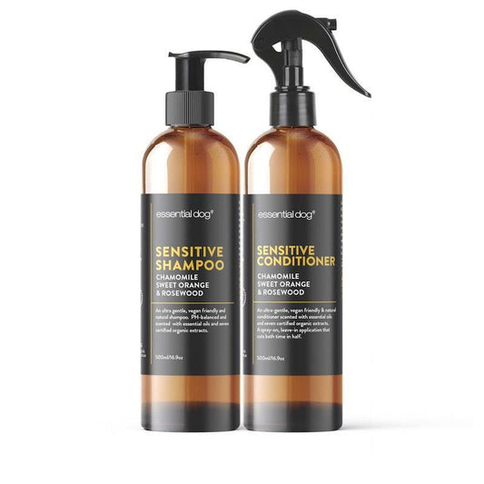 Essential Dog Sensitive Shampoo & Conditioner Pack: Chamomile, Orange & Rosewood 2x500ml