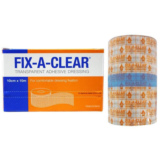 Livingstone Fix-A-Clear Adhesive Tape Dressing - Transparent Waterproof, 10cm x 10m-Auzzi Store