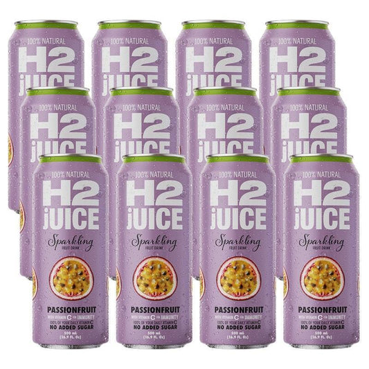H2 Juice 500ml Sparkling Passionfruit - 12 Pack of Natural Refreshment