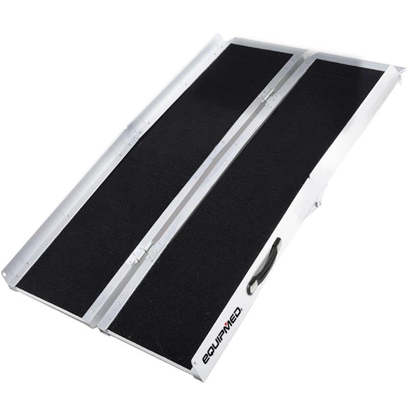 Equipmed 152cm Portable Folding Aluminium Access Ramp - Black