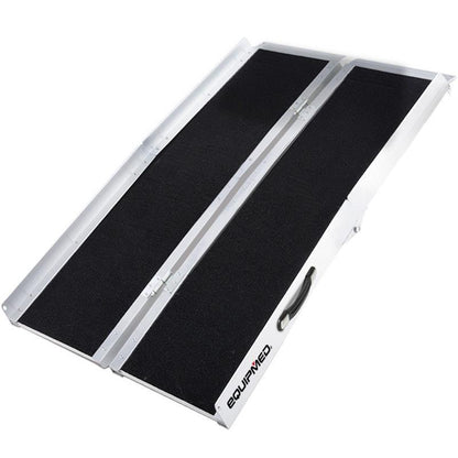Equipmed 152cm Portable Folding Aluminium Access Ramp - Black