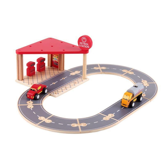 Riababy Wooden Petrol Station Playset - 1 Unit