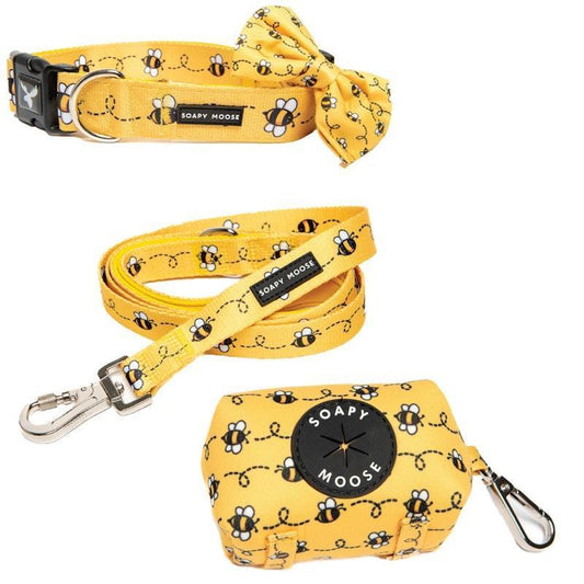 Soapy Moose Medium Dog Collar, Lead & Poop Bag Pack
