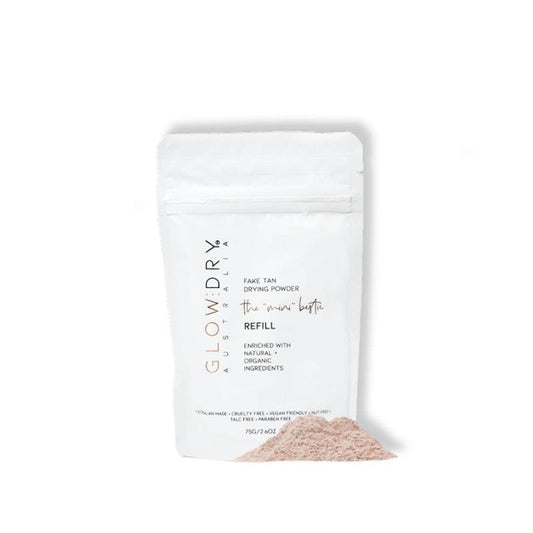 GlowDry Fake Tan Drying Powder MINI eco-REFILL 75g - Eco-Friendly Glow