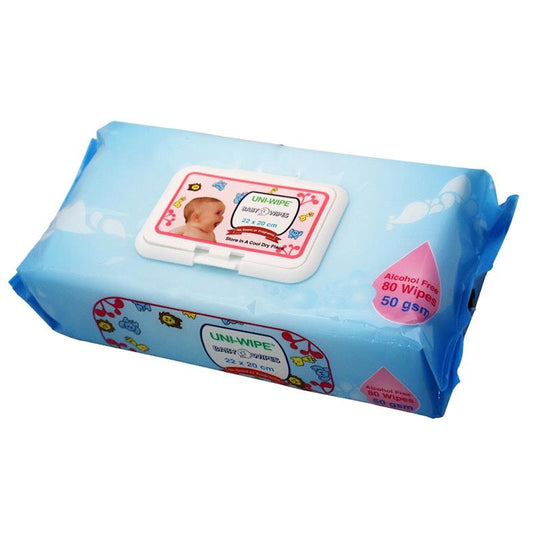 Uni-Wipe Unscented Alcohol-Free Baby Wipes - 80 Wipes Pack