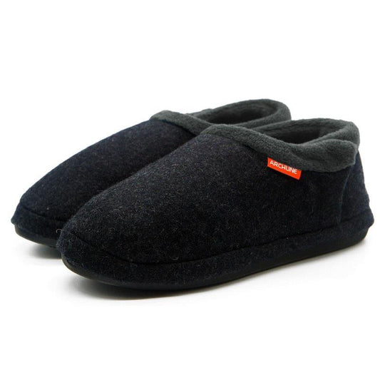 Archline Slippers Closed Back Arch Support Comfort Charcoal Marl Size 41