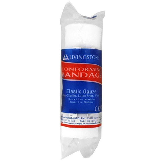 Livingstone Conforming Bandage with Clips - 100mm x 4m (12 Pieces/Pack)-Auzzi Store