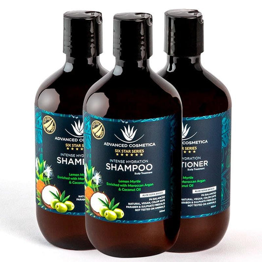 Advanced Cosmetica Six Star Series Intense Hydration Shampoo & Conditioner Triple Pack (500ml)