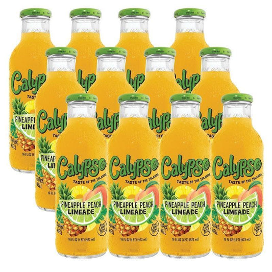 Calypso 473mL Pineapple Peach Limeade 12-Pack - Tropical Refreshment