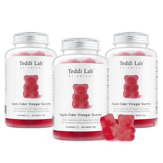 Unichi Apple Cider Vinegar Gummy 60 gummies x3 Pack - Delicious Health Support - Auzzistore