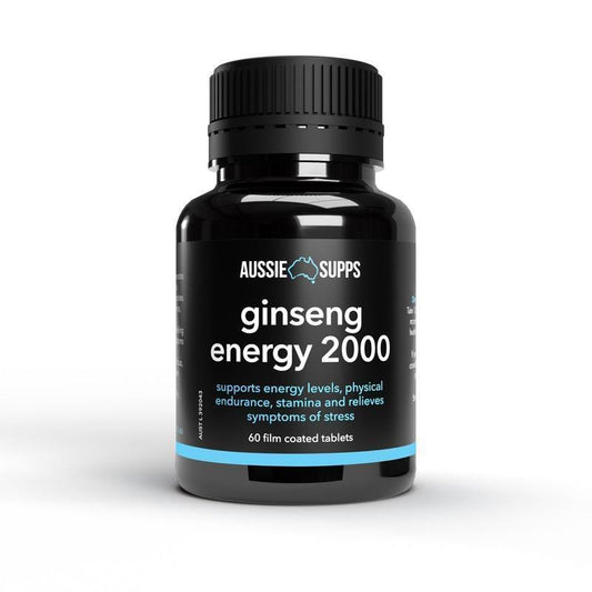 AussieSupps Ginseng Energy 2000 60 Tablets - Natural Energy Booster