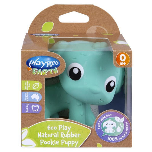 Playgro Eco Play Natural Rubber Pooky Puppy - Turquoise-Auzzi Store