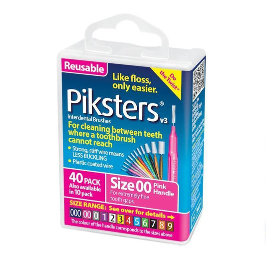 Piksters Interdental Brushes Pink Size 00 40pk - Effective Plaque Removal
