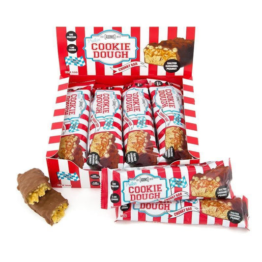 Adonis Gear Protein Cookie Dough Chunky Bar - Salted Caramel Peanut (12 Bars)