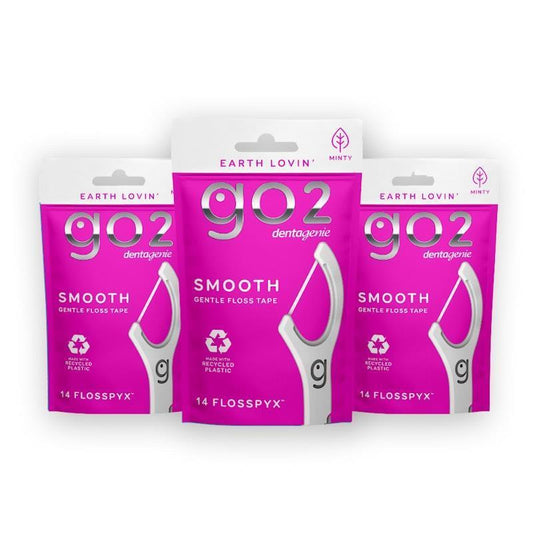GO2 Dentagenie Smooth Flosspyx Travel Pack - 14 x 3 Multipack - Auzzistore