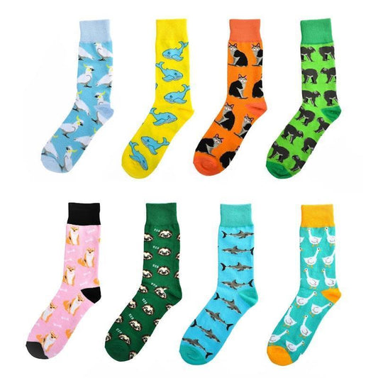 Sock Exchange 8 Pairs of Fashion Novelty Funny Socks - One Size 5-13-Auzzi Store