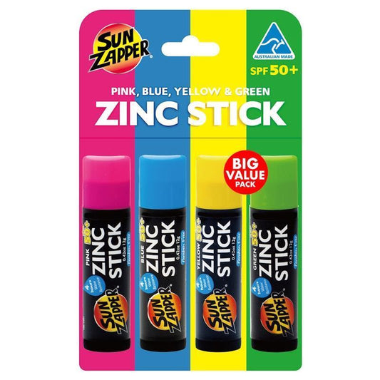 SUN ZAPPER Zinc Stick Rainbow SPF 50+ - 4 Pack