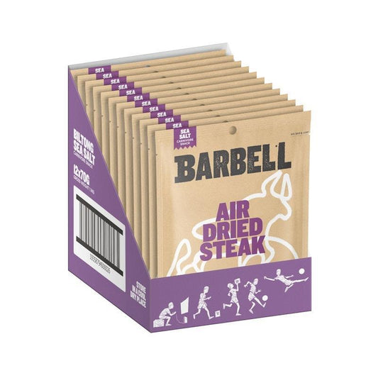 Barbell Foods Sea Salt Biltong 70g - 12 Pack of Simple Goodness
