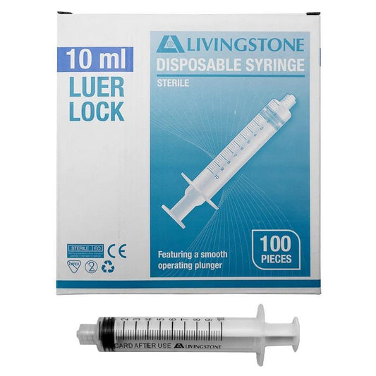 Livingstone Luer Lock Tip Syringe 10ml - 100 Pieces/Box