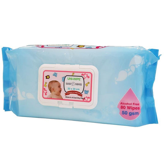 Uni-Wipe Unscented Alcohol Free Baby Wipes - 80 Wipes - 12 Pack