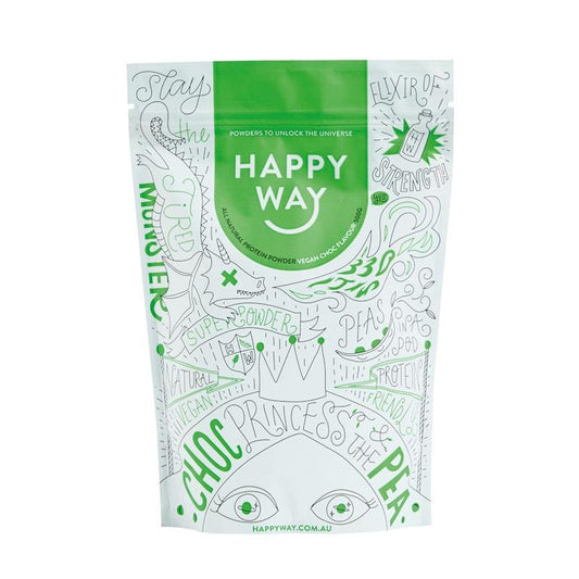 Happy Way Choc Pea Princess Vegan Protein Powder 500g - Natural Energy Boost