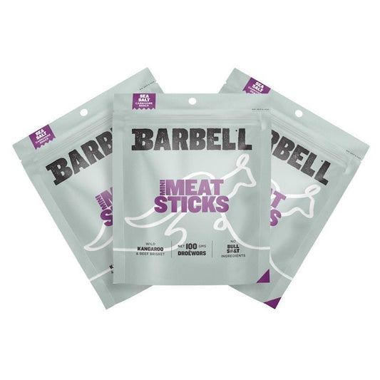 Barbell Foods Kangaroo Meat Sticks - Sea Salt 100g (3 Pack)-Auzzi Store