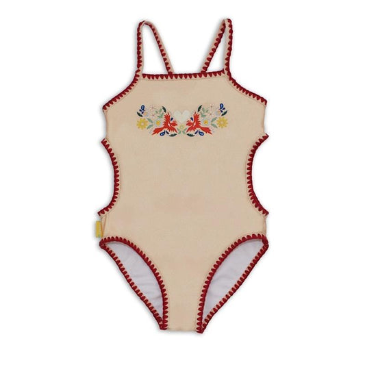 tyoub Kids Embroidered Swimsuit - Vanilla Fire Bird Print (4 Years)
