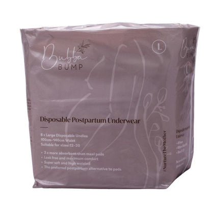 Bubba Bump Disposable Postpartum Underwear - Large (8 Pairs)