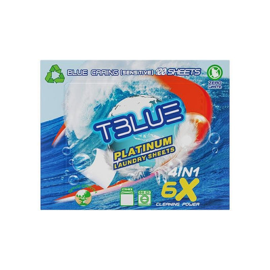 TBLUE Laundry Detergent Sheets - Blue Caring Pack of 100 Sheets