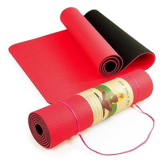 Powertrain TPE Pilates Yoga Mat - 8mm Red