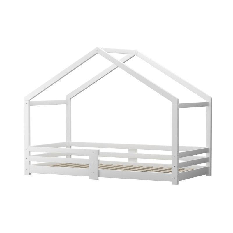 Oikiture Kids Single Wooden Bed Frame - Timber Platform for Creative Sleep