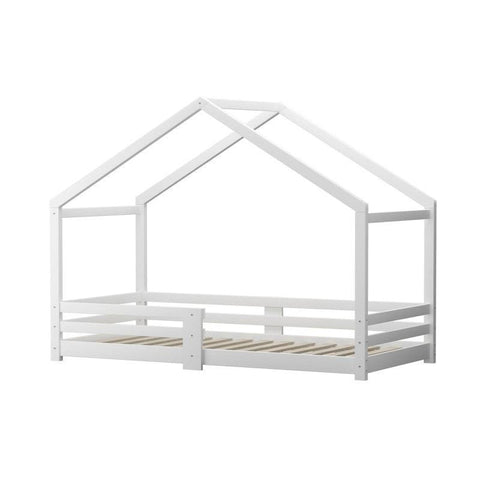 Oikiture Kids Single Wooden Bed Frame - Timber Platform for Creative Sleep - Auzzistore