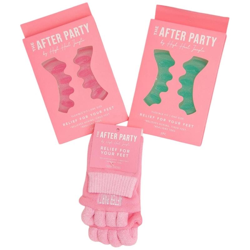 HIGH HEEL JUNGLE The After Party Premium Cotton Toe & Foot Alignment Socks + Silicon Gel Toe Spreader & Foot Alignment Separators Bundle-Auzzi Store